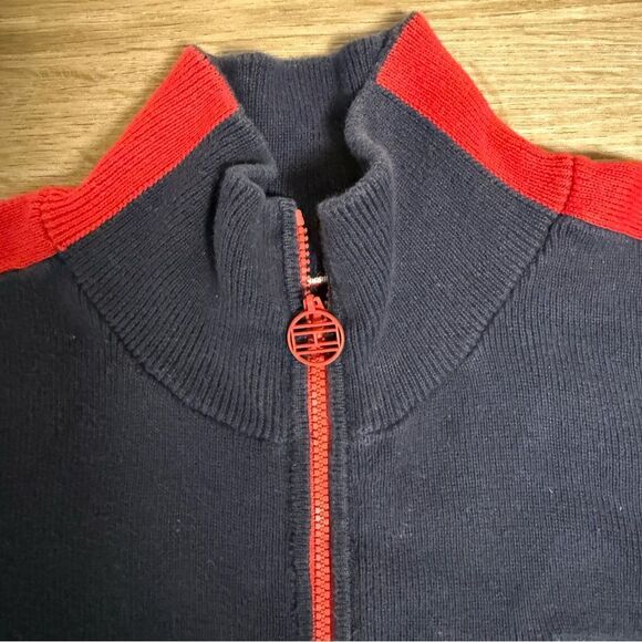 Tommy Hilfiger Navy Sweater with Red and White Trim - Picture 5 of 8